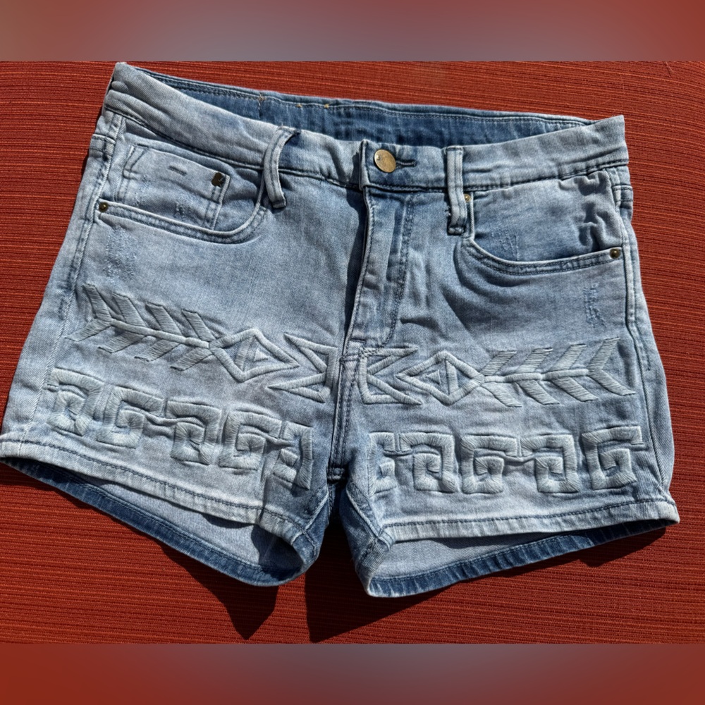 H&M Blue Jean Shorts with Pattern